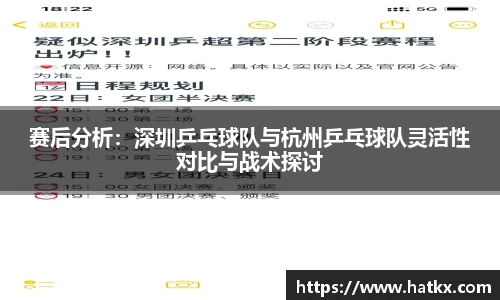 赛后分析：深圳乒乓球队与杭州乒乓球队灵活性对比与战术探讨