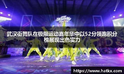 武汉街舞队在极限运动嘉年华中以52分领跑积分榜展现出色实力